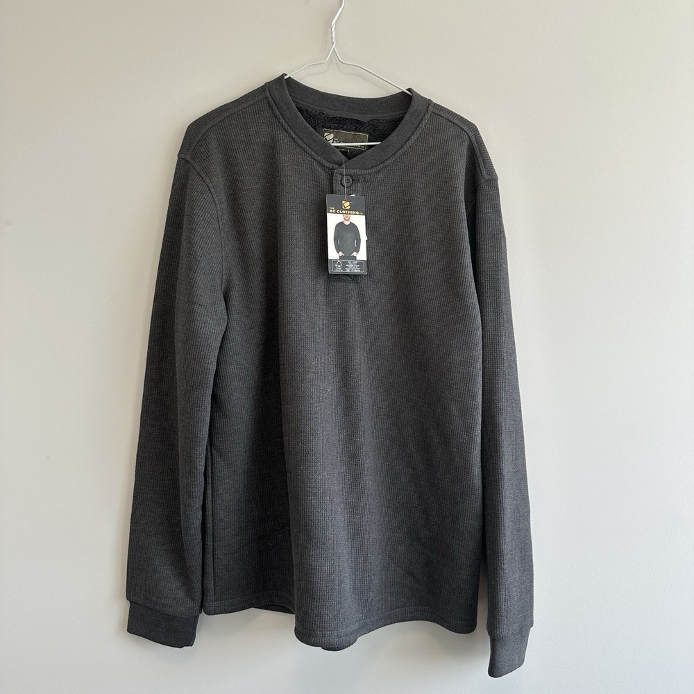 NWT BC Clothing Co Men Sherpa Lined Thermal Long Sleeve‎ Size M Button Up Soft